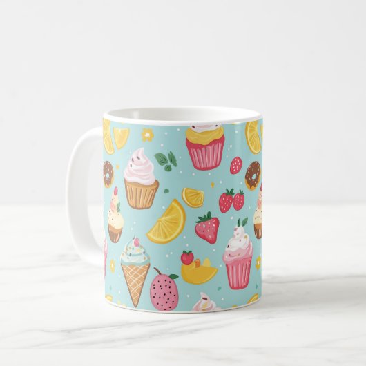 Illustrationsmuster für ansprechbare Lebensmittel Kaffeetasse (Vorderseite Links)