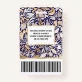 Illustrationsmuster für das blaue Blattmuster der  Ausweis (Rückseite)