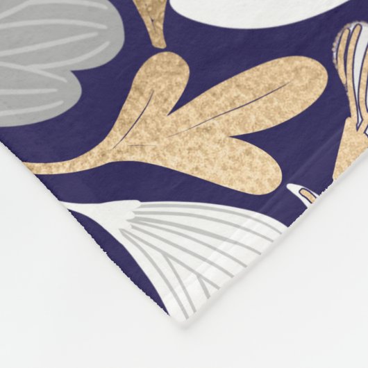 Illustrationsmuster für das blaue Blattmuster der Fleecedecke (Ecke)