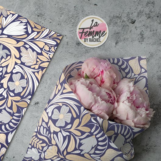 Illustrationsmuster für das blaue Blattmuster der  Seidenpapier