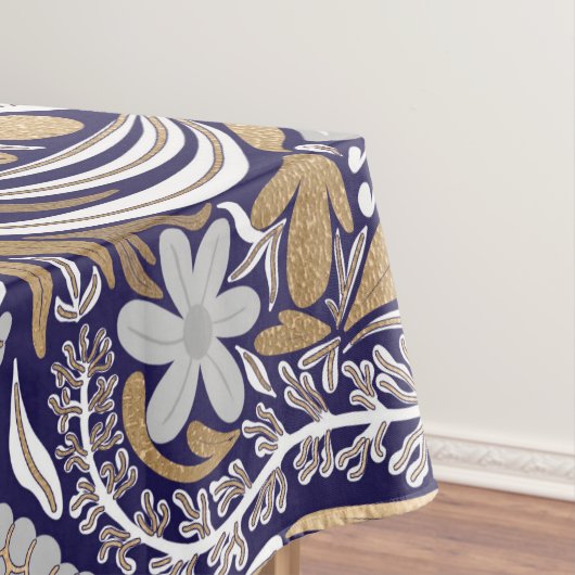 Illustrationsmuster für das blaue Blattmuster der  Tischdecke (Beispiel)