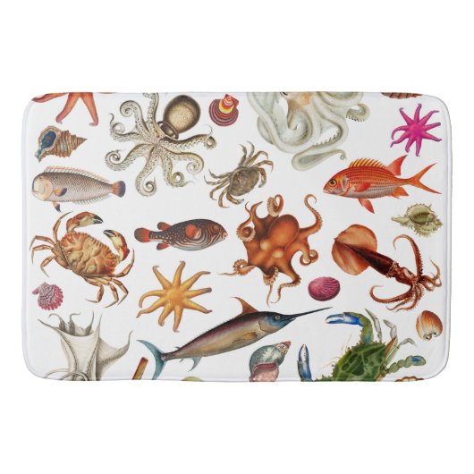 Illustrationsmuster für das Leben unter Wasser Badematte (Vorderseite)