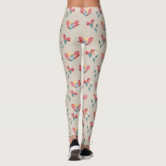Illustrationsmuster für florale Fee Leggings (Rückseite)