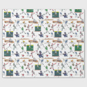 Illustrationsmuster für Fun Baseball-Spieler Geschenkpapier (Flach)