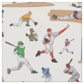 Illustrationsmuster für Fun Baseball-Spieler Stoff (Nahaufnahme)