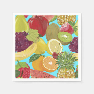Illustrationsmuster für gemischte tropische Frücht Serviette