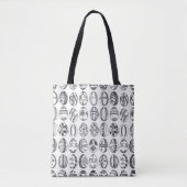 Illustrationsmuster für handgezeichnete Ostereier Tasche (Vorderseite)