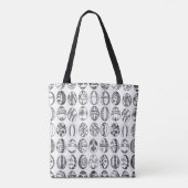 Illustrationsmuster für handgezeichnete Ostereier Tasche (Rückseite)