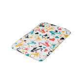 Illustrationsmuster für niedliche Musikinstrumente Badematte (Schrägansicht)