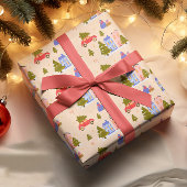 Illustrationsmuster für Weihnachtsbaum Geschenkpapier