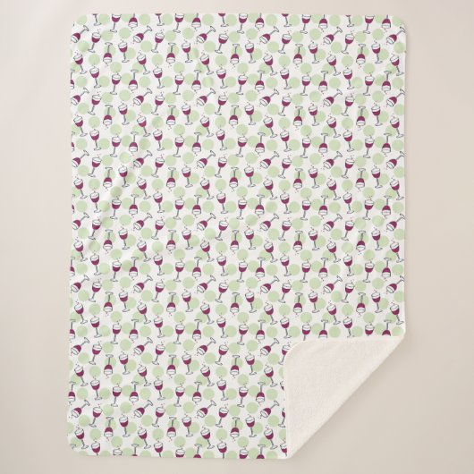 Illustrationsmuster für Wimsikal Rotes Weinglas Sherpadecke (Vorderseite)