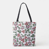 Illustrationsmuster mit alten Himbeerblättern Tasche (Rückseite)