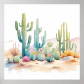 Illustrationsplatz der Watercolor-Wüste Poster (Vorne)