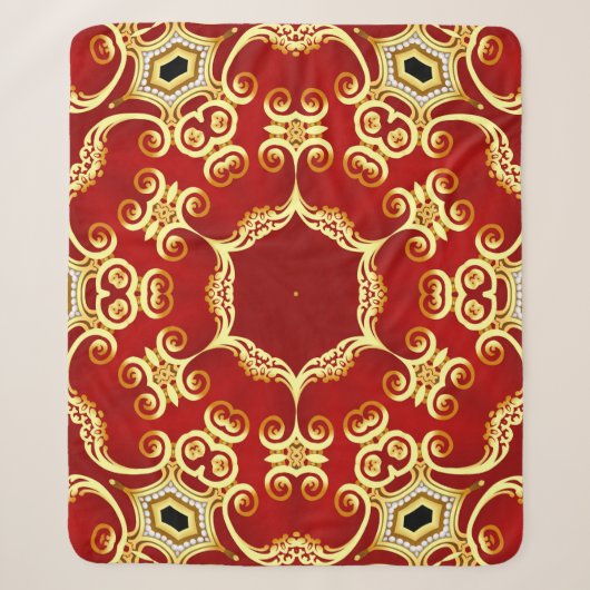 Illustrationsrahmen mit Muster gold pp Sherpadecke (Vorderseite)