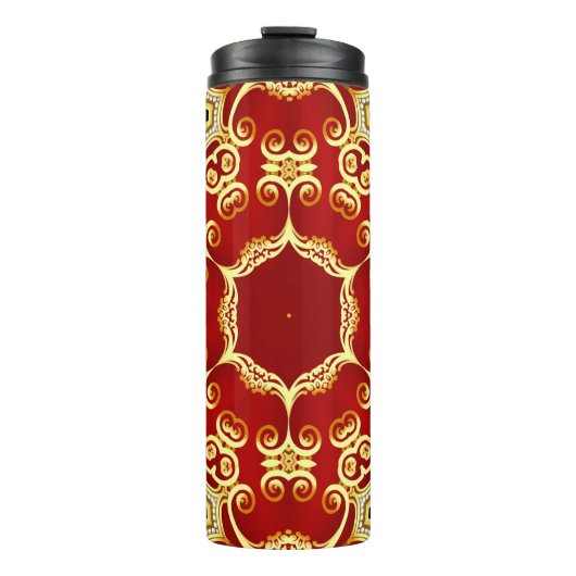 Illustrationsrahmen mit Muster gold pp Thermosbecher (Vorderseite)