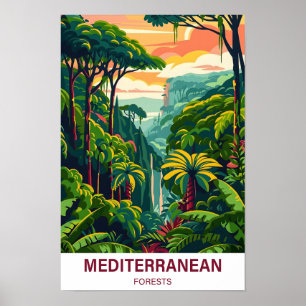 Illustrationsreise zum mediterranen Wald Poster