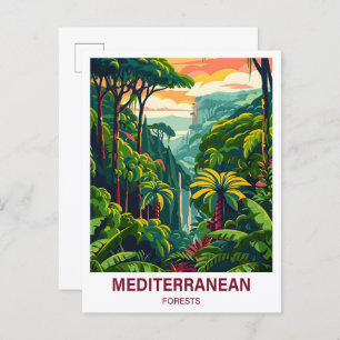 Illustrationsreise zum mediterranen Wald Postkarte