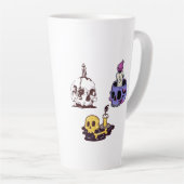 Illustrationsset Schädel und Kerzen Milchtasse (Rechte Ecke)