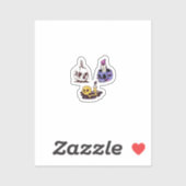 Illustrationsset Totenköpfe und Kerzen Aufkleber (Blatt)