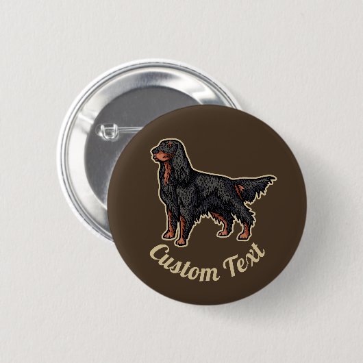 Illustrationstaste des Gordon Setter Button (Vorne & Hinten)