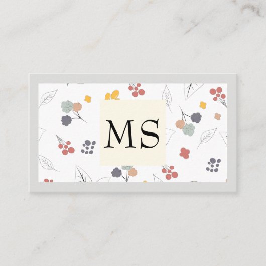 Illustrative Blume Blumenelemente Visitenkarte (Vorderseite)