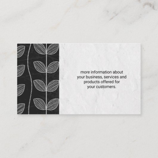 Illustrative Blume Visitenkarte (Rückseite)