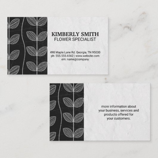 Illustrative Blume Visitenkarte (Vorne/Hinten)