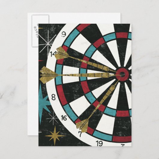 Illustrative Dart Board Postkarte (Vorne/Hinten)