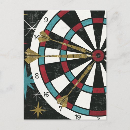 Illustrative Dart Board Postkarte (Vorderseite)