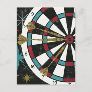 Illustrative Dart Board Postkarte