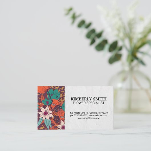 Illustrative dekorative Blume Visitenkarte (Stehend Vorderseite)