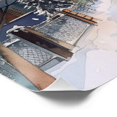 Illustrative des Dorfes in der Schneenacht Poster (Ecke)