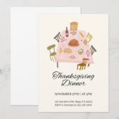 Illustrative Erntedank Dinner Einladung (Vorne/Hinten)