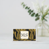 Illustrative Gold Palm Leaf Visitenkarte (Stehend Vorderseite)