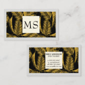 Illustrative Gold Palm Leaf Visitenkarte (Vorne/Hinten)