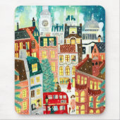 Illustrative London Stadt im Schnee Weihnachten Mousepad (Vorne)