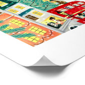 Illustrative London Stadt im Schnee Weihnachten Poster (Ecke)