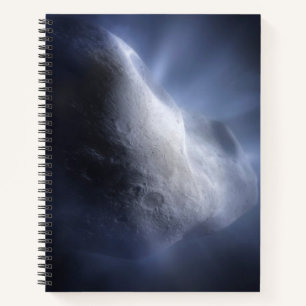 Illustrative Nah-up der Comet Tempel. Notizblock