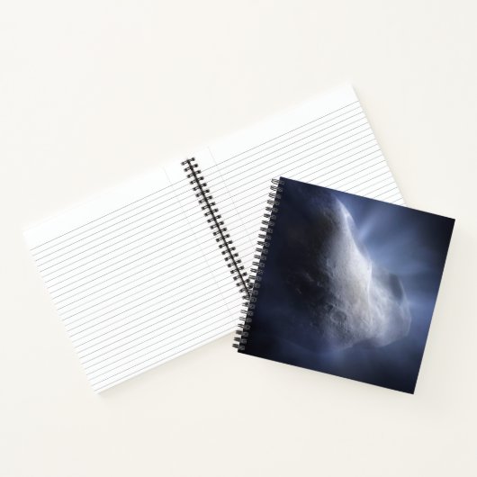 Illustrative Nah-up der Comet Tempel. Notizblock (Innenseite)