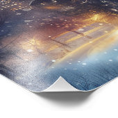 Illustrative New Yorker Stadt in der Schneenacht Fotodruck (Ecke)