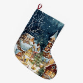 Illustrative Weihnachtsstadt im Schnee Großer Weihnachtsstrumpf (Vorderansicht (hängend))