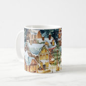 Illustrative Weihnachtsstadt im Schnee Kaffeetasse (Vorderseite Links)