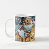 Illustrative Weihnachtsstadt im Schnee Kaffeetasse (Links)