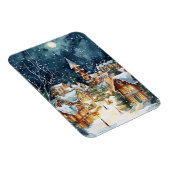 Illustrative Weihnachtsstadt im Schnee Magnet (Rechte Seite)