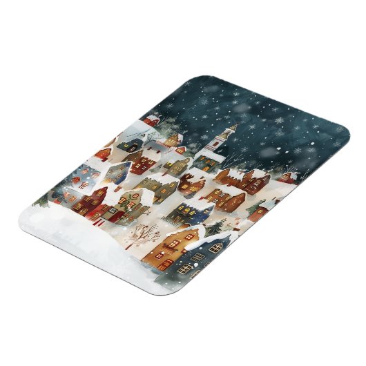 Illustrative Weihnachtsstadt Magnet (Linke Seite)