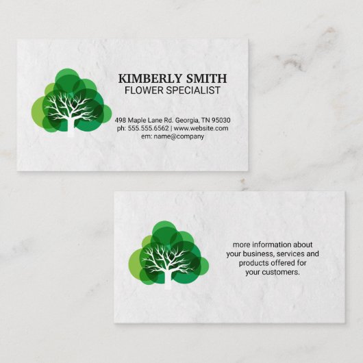 Illustratives Baumsymbol Visitenkarte (Vorne/Hinten)