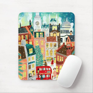 Illustratives London in der Weihnachtsschnee Mousepad