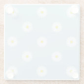 Illustratives Muster auf blass blauer Glass Co Glasuntersetzer (Rückseite)