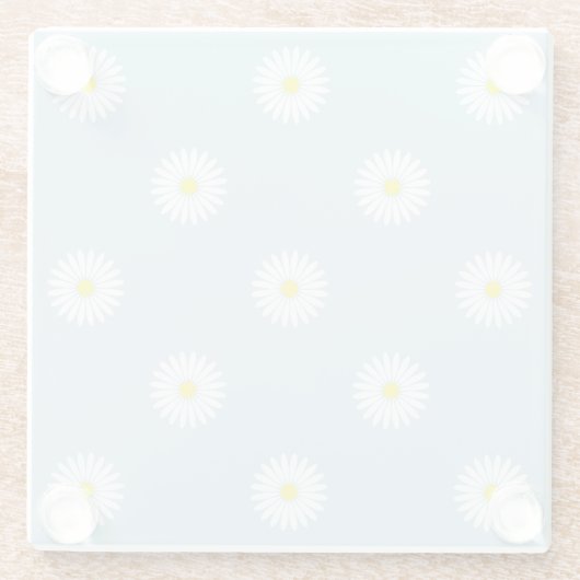 Illustratives Muster auf blass blauer Glass Co Glasuntersetzer (Rückseite)