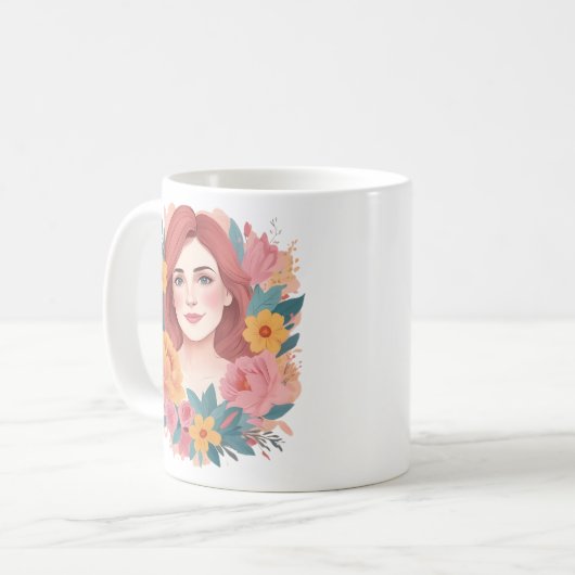 Illustrator für den Muttertag Kaffeetasse (Vorderseite Links)